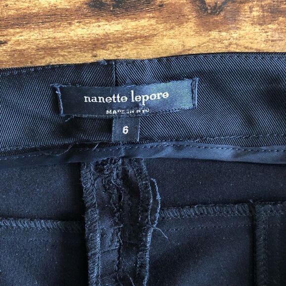 NANETTE Lepore Black Front Seam Zipper Ankle Pants Size 6 - Picture 4 of 8